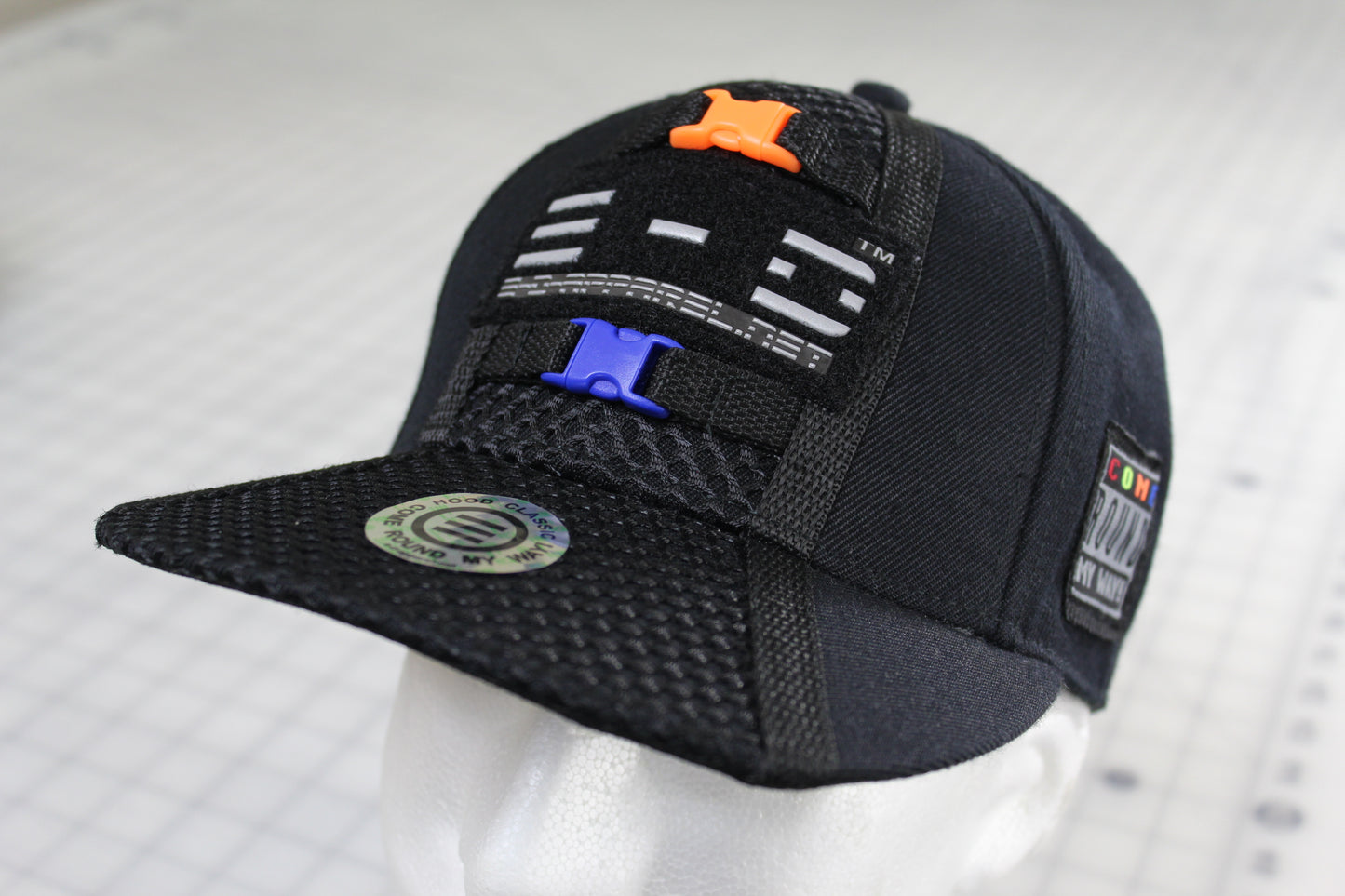 E-D Brotherhood - 3M Reflective Logo Baseball Cap (flat visor) - (w. Royal & Flo Ornge Release Buckles)