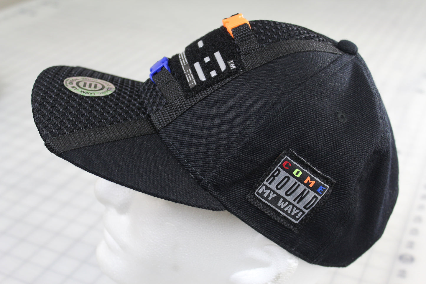 E-D Brotherhood - 3M Reflective Logo Baseball Cap (flat visor) - (w. Royal & Flo Ornge Release Buckles)