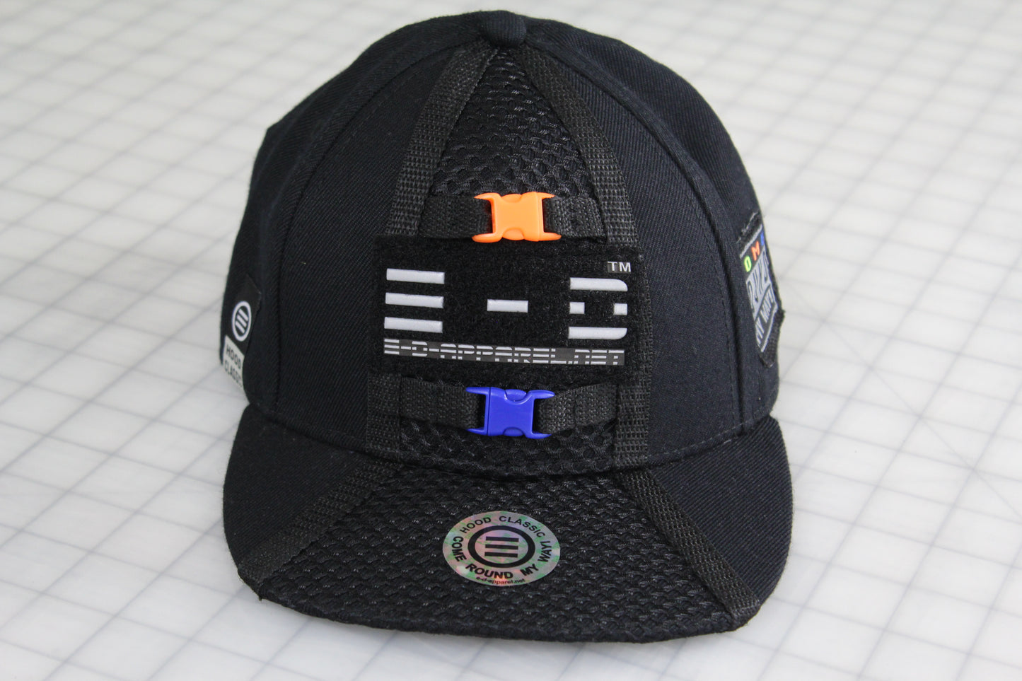 E-D Brotherhood - 3M Reflective Logo Baseball Cap (flat visor) - (w. Royal & Flo Ornge Release Buckles)