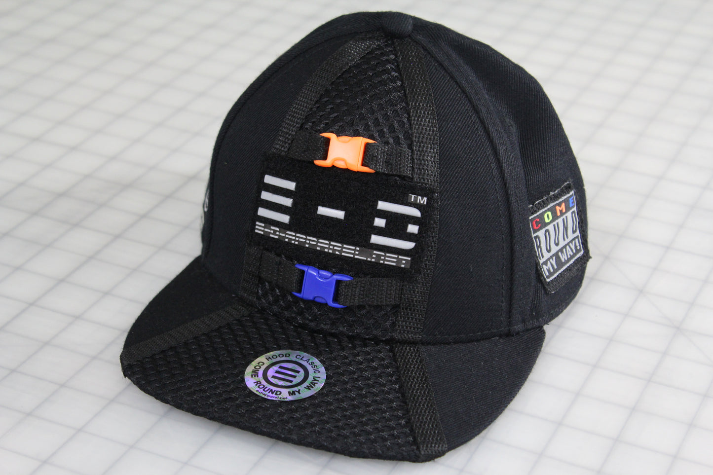 E-D Brotherhood - 3M Reflective Logo Baseball Cap (flat visor) - (w. Royal & Flo Ornge Release Buckles)