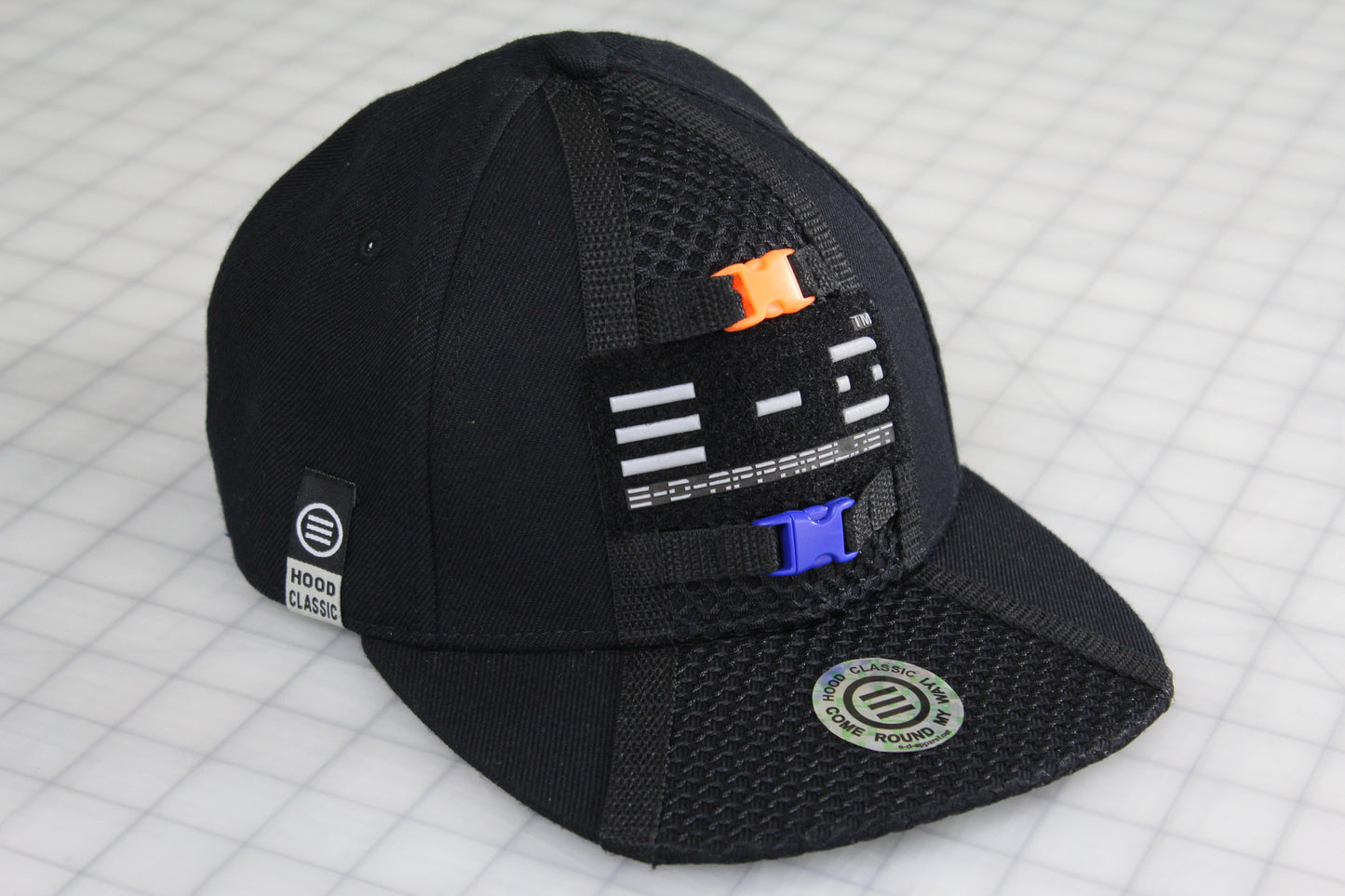 E-D Brotherhood - 3M Reflective Logo Baseball Cap (flat visor) - (w. Royal & Flo Ornge Release Buckles)