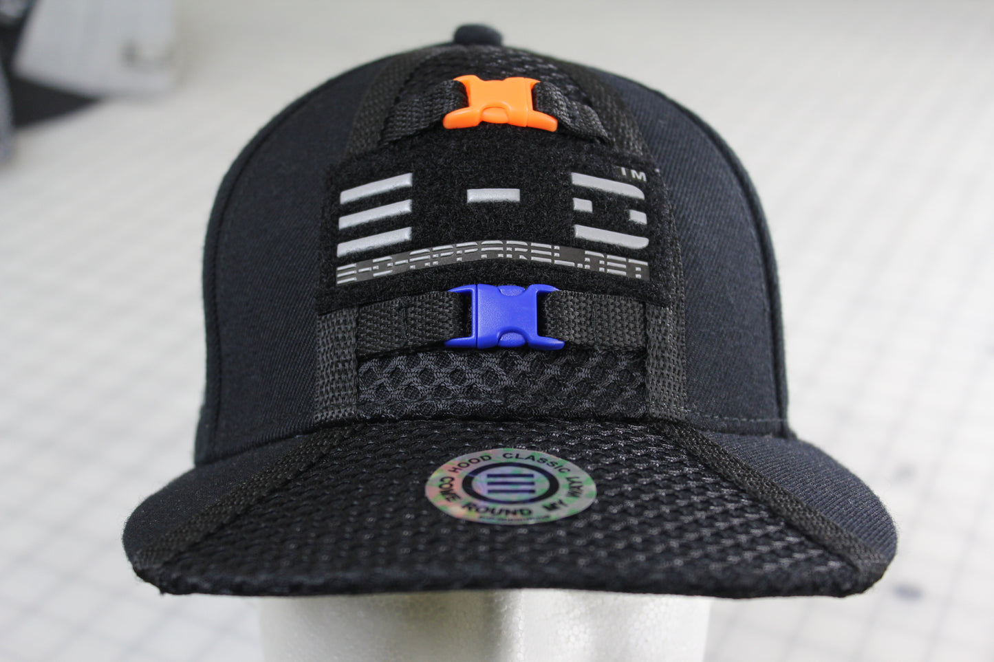 E-D Brotherhood - 3M Reflective Logo Baseball Cap (flat visor) - (w. Royal & Flo Ornge Release Buckles)