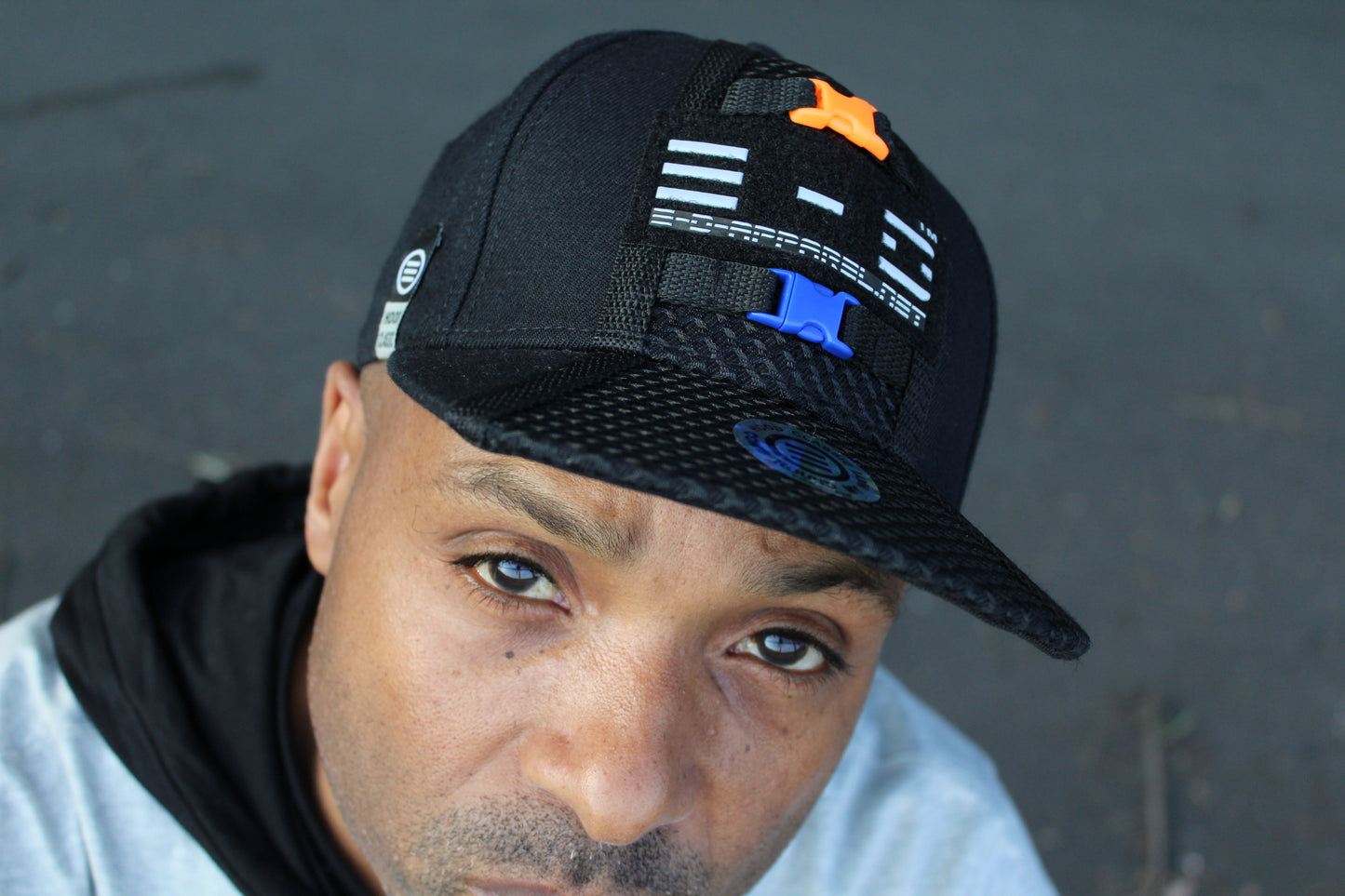 E-D Brotherhood - 3M Reflective Logo Baseball Cap (flat visor) - (w. Royal & Flo Ornge Release Buckles)